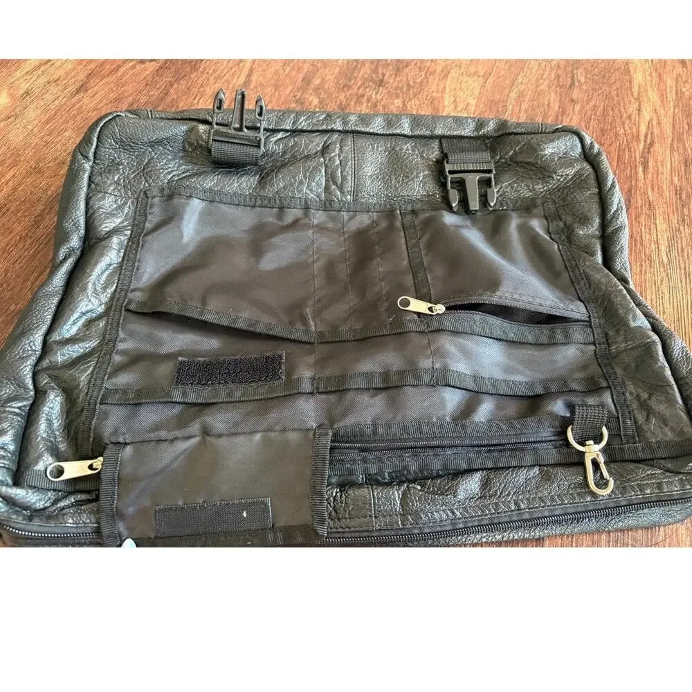Wilsons Leather Black Messenger Bag Laptop Briefcase Satchel Work Bag